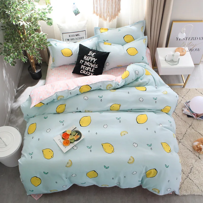 Cartoon Animal Pattern 4pcs Full Sizes Bedding Set Home Textile Bed Duvet Cover with Pillowcases Breathable Warm Soft Bed Sets