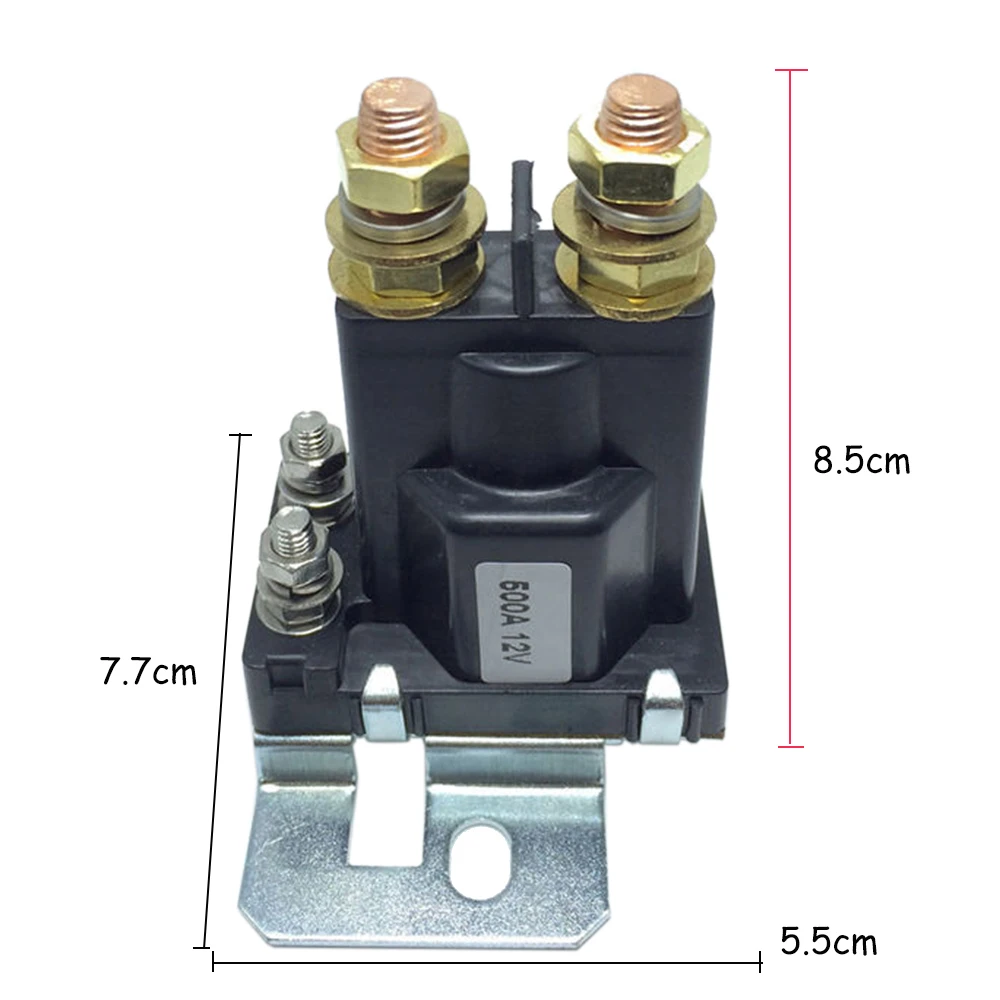 

Hot New 12VDC 500A AMP Heavy Current 4 Pin SPST Car Auto Start Relay Contactor Double Batteries Isolator Off On Control