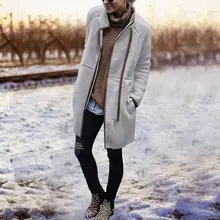 Комбинированное цветное флисовое пальто с длинным рукавом с высоким воротником Женская верхняя одежда с карманами на молнии