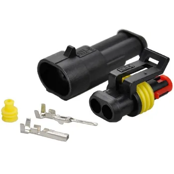 

10pcs/set Professional Waterproof Dustproof 2-Pin Way Sealed Waterproof Electrical Wire Connector Plug Car Auto Accessories