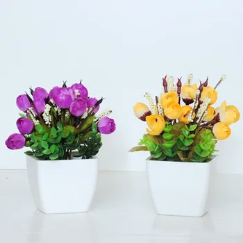 

Imitation Flowers Set Floor Living Room Mini Ornaments Indoor Decoration Plastic Floral Table Small Bonsai Flower Potted Plant