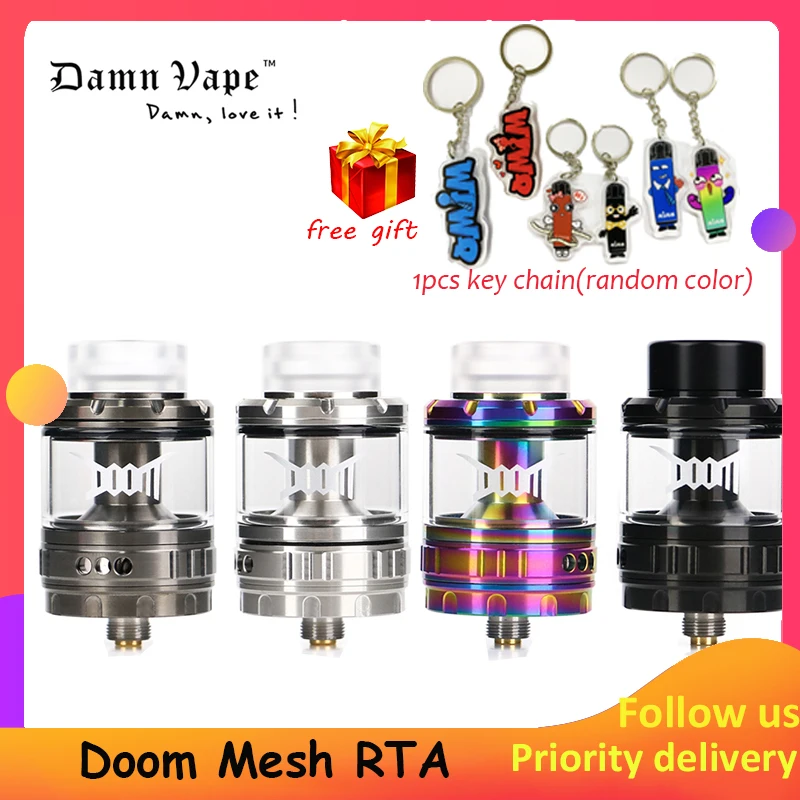 

Vape Tank Original Damnvape Doom Mesh RTA 4ml Capacity with 26mm 3D Liquid Flow System E-cig Vape Atomizer vs Zeus X/Siren v2