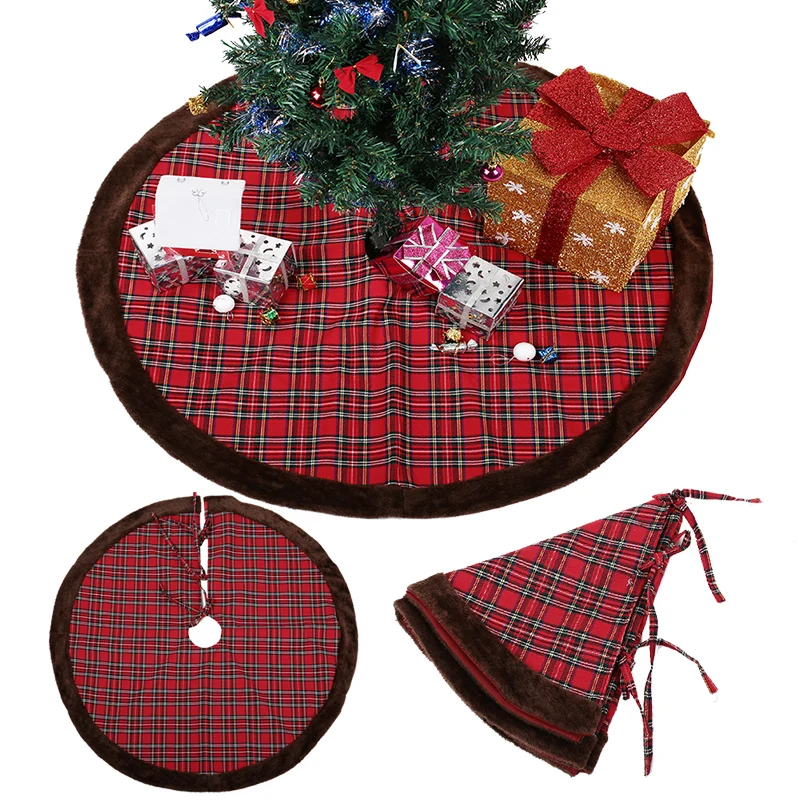 

Cloth Christmas Gift Ornament Skirt Base Floor Mat Indoor Xmas Tree Tree Skirt Soft Market Home Decor Santa Claus Party