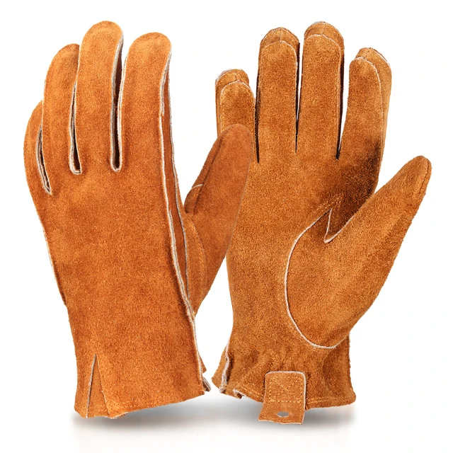 OZERO Motorcycle Gloves Cowhide Gloves Mens Women Cycling Anti-Slip Full Finger Mountain Bicycle Guantes Moto Gloves Coffee-no logo