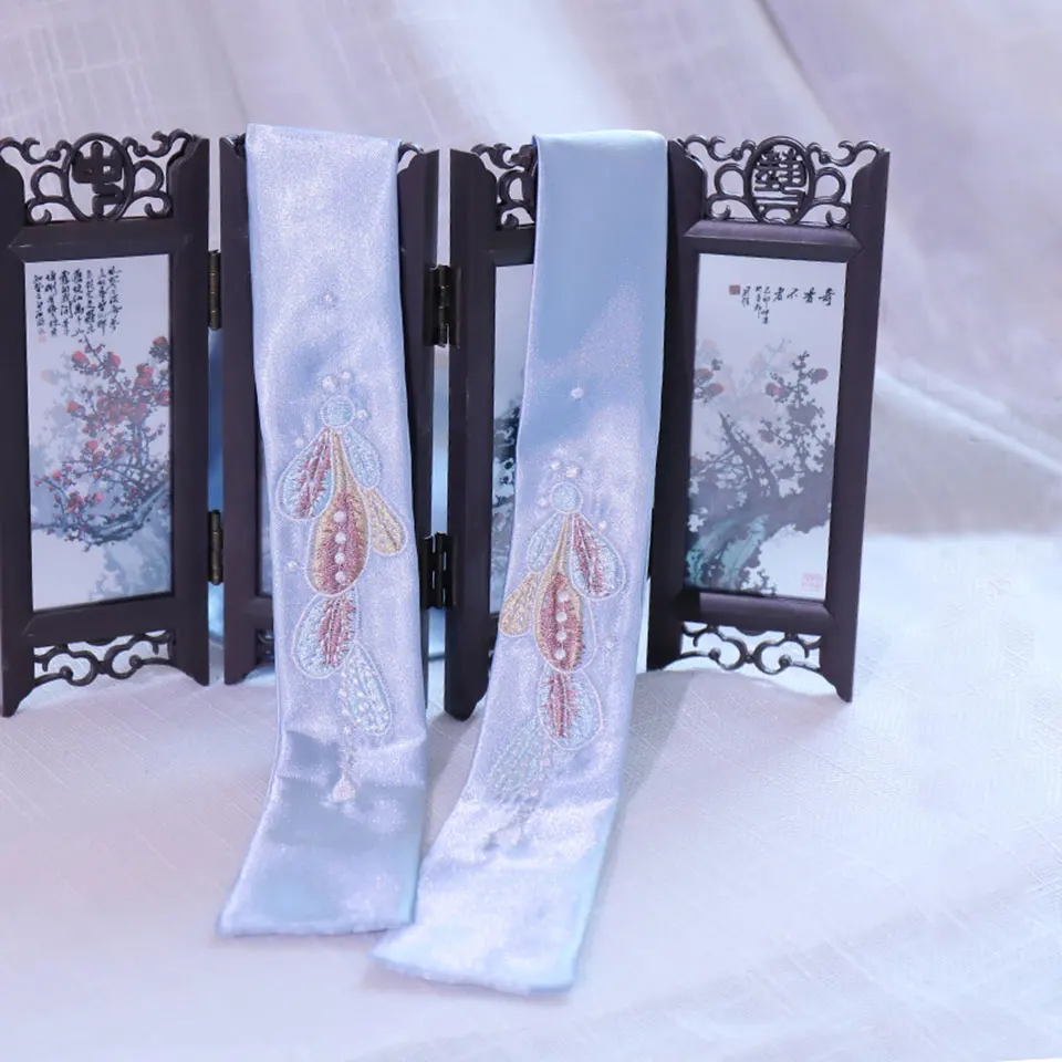 FD2-11 Китайский древний стиль, лента для волос с вышивкой, Hanfu Tassel, лента для волос, шифоновая веревка для волос, традиционные аксессуары для волос - Цвет: FD2-11