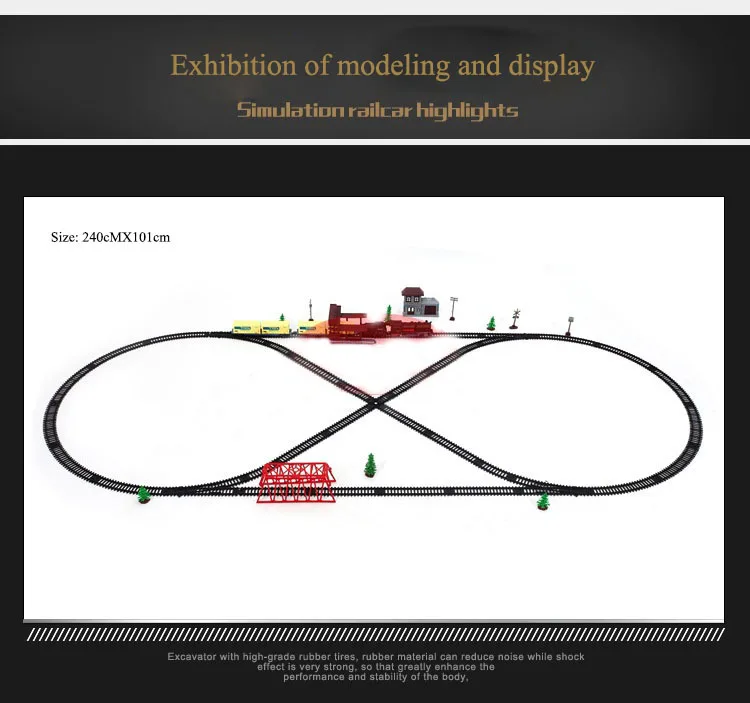 Trem de Luz Clássico Elétrica Conjunto Ferroviário Fenfa Moderno Montado Música Trem Carro Simulação Modelo Brinquedo 8 Clássico trem de luz elétrica conjunto ferroviário