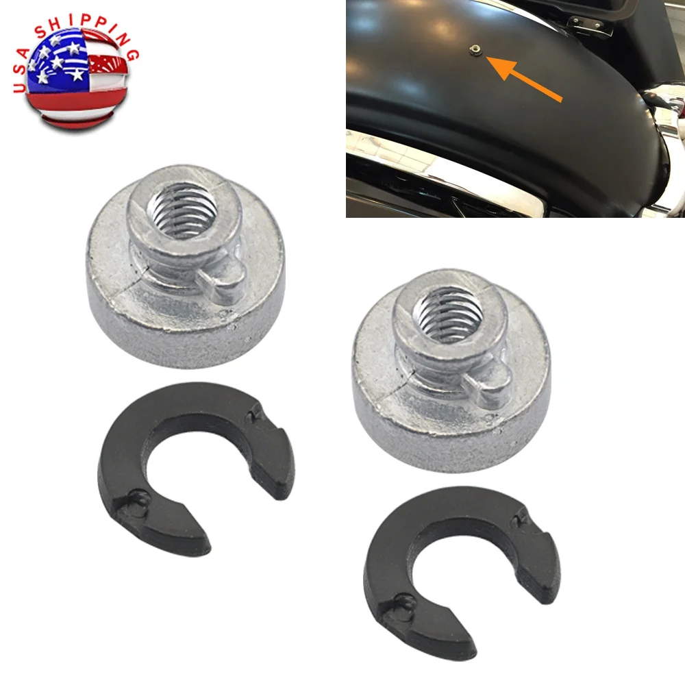 Motorcycle 2pcs Fender Seat Nut Seat Mounting Kit fits for Harley