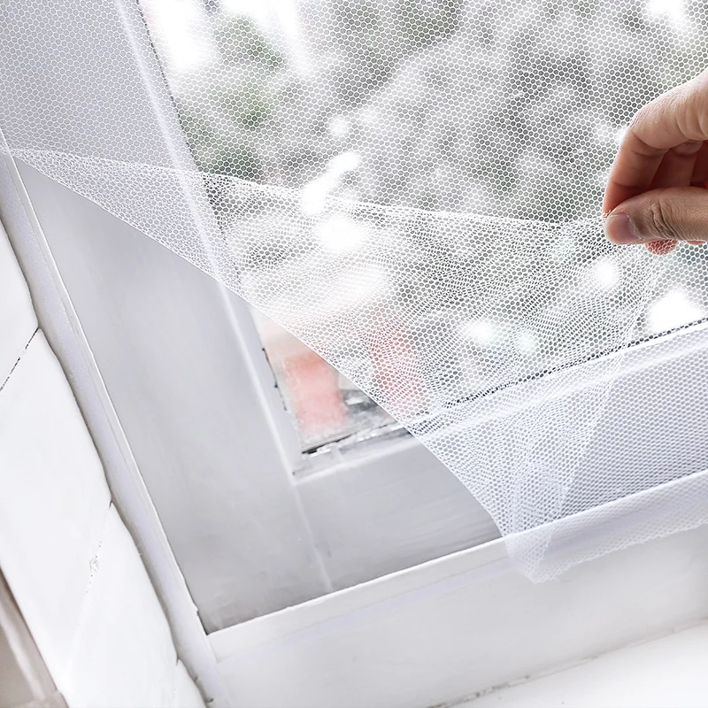 Mosquitera para ventana, malla antiinsectos para interiores, fácil de ajustar con cinta textil para el hogar