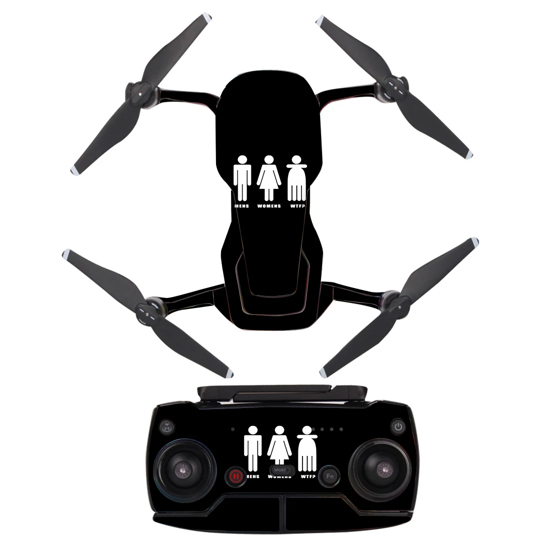 Funny Style Decal Vinyl Skin Sticker For DJI Mavic Air Drone + Remote Controllers + 3 Batteries Protection Film Cover