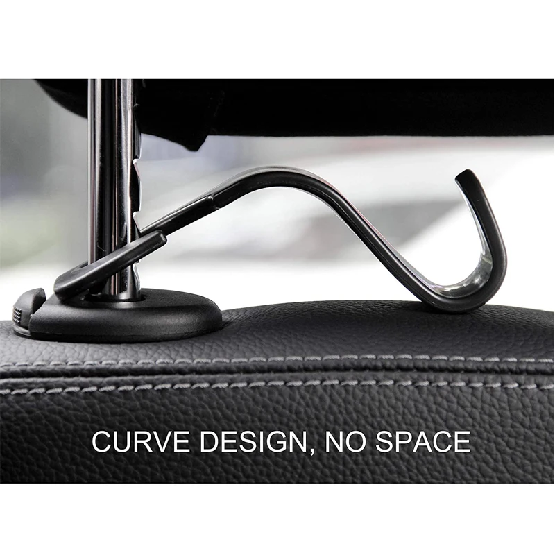 Car Vehicle Headrest Hooks Back Seat Hangers with Intimate Design Portable Organizer Holder for Handbag Purse Cloth Grocery images - 6