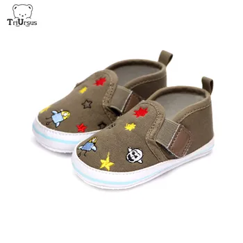 

Baby Boys Girls Canvas Shoes Cartoon Soft Cute First Walkers 2020 New Arrival Spring Summer Brown Non Slip Prewalker 0-12 Months