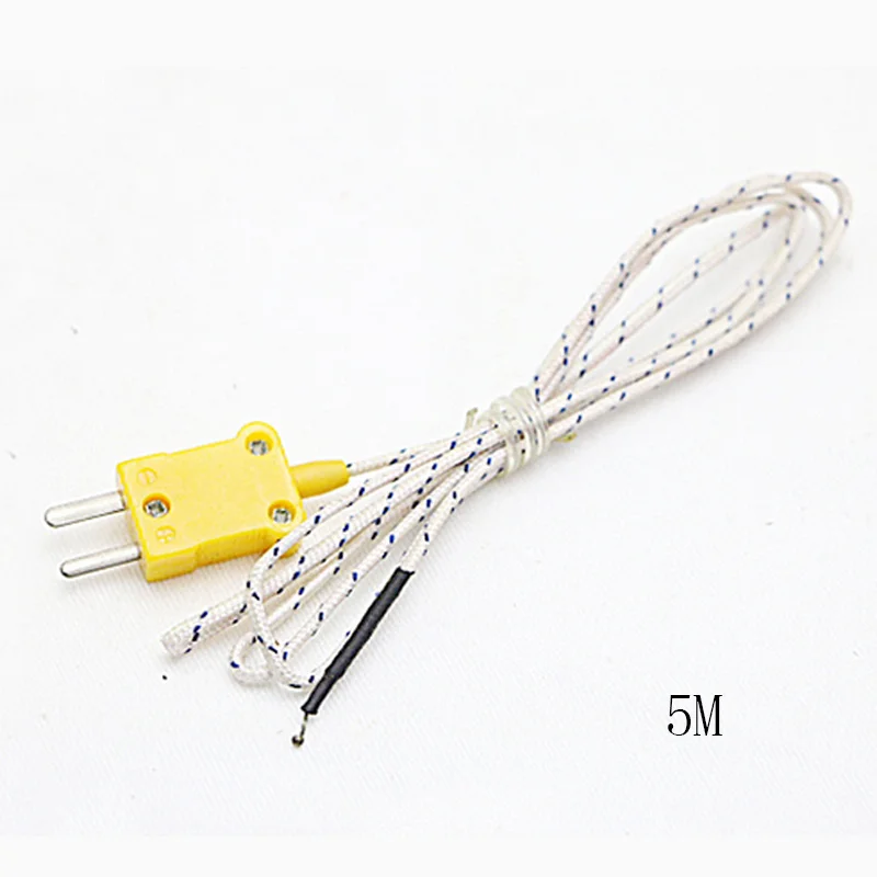 Urijk K Type Temperature Measurement Line 1/2/3/5m Thermocouple Surface Temperature Thermocouple Sensitive Line Measurement - Цвет: 5M