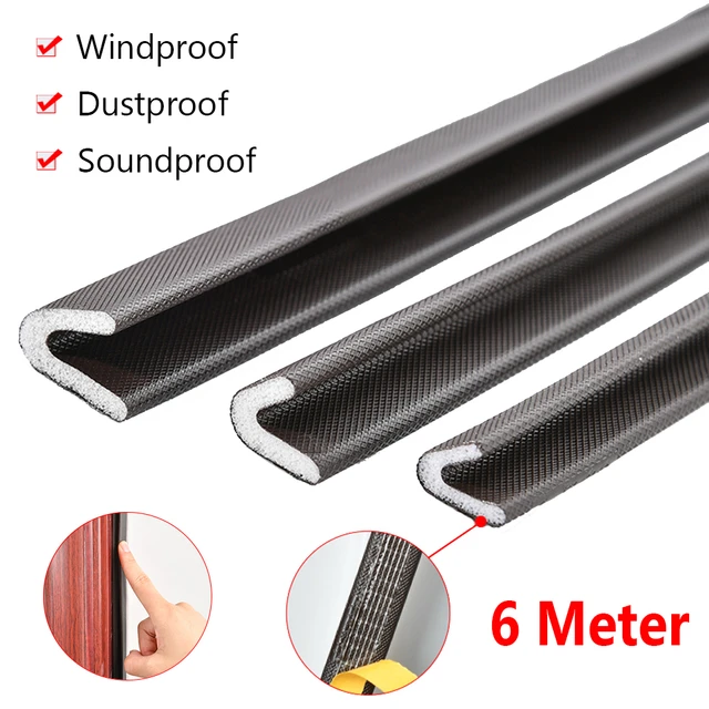 6M PU Foam Sound Proof Door Strip Self Adhesive V Type Sealing