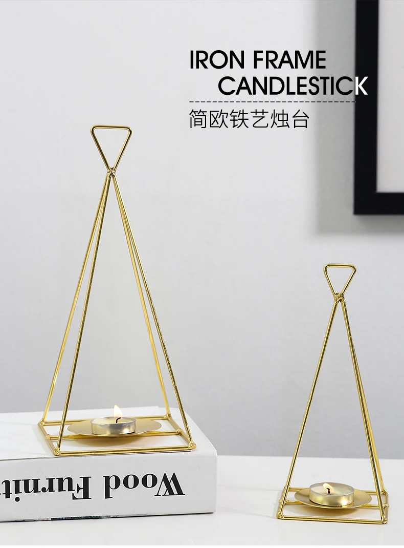 Nordic подсвечники Романтический Роскошный Золотой подсвечник украшения из кованого железа металлическая Бытовая лампы в форме свечи ужин Bb50zt
