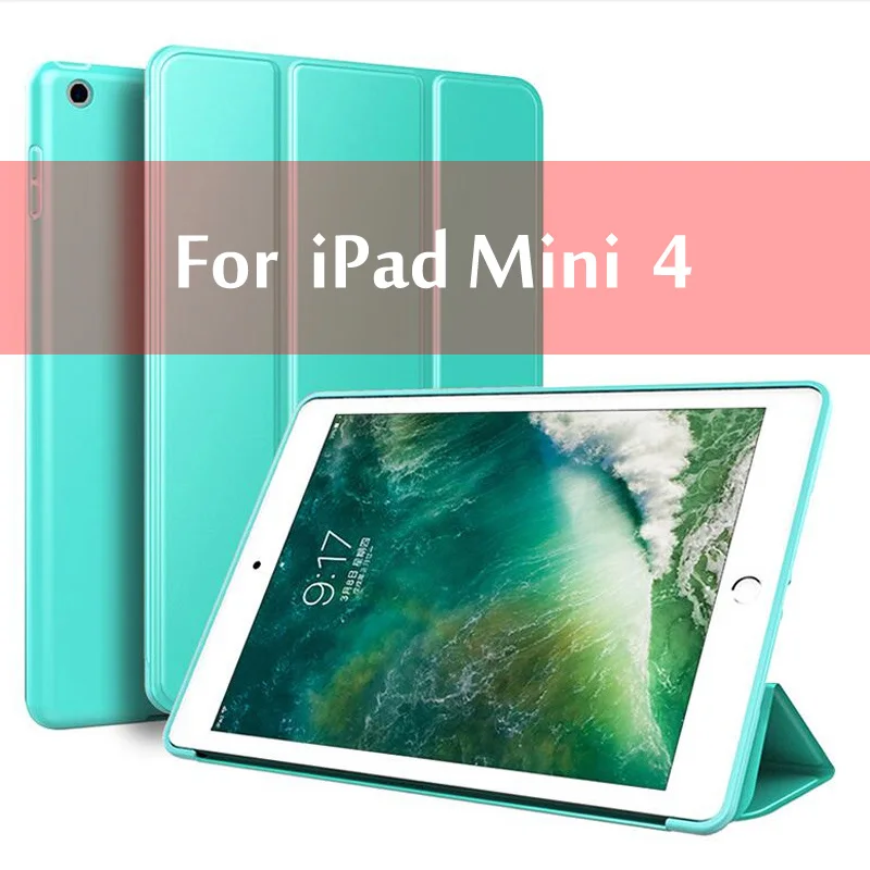Чехол для iPad Mini 4 3 2 1 чехол из искусственной кожи Силиконовый мягкий чехол для iPad Mini 5 чехол Funda - Цвет: Mini 4 Green