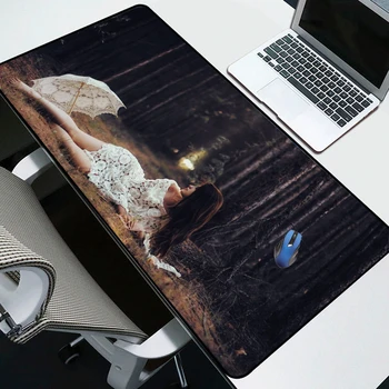 

Yuzuoan Custom Gaming Mousepad Sexy Woman Fresh Desk Learning Pad Mini Small Insulation Coaster LOGO Game Laptop Mat 90X40&60X30