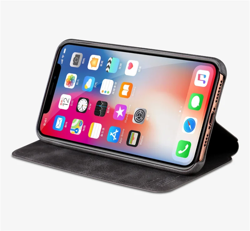 Премиум кожаный чехол s для iPhone 11 Pro XS Max XR X 8 8 6 6S 7 Plus полный защитный деловой чехол-подставка держатель