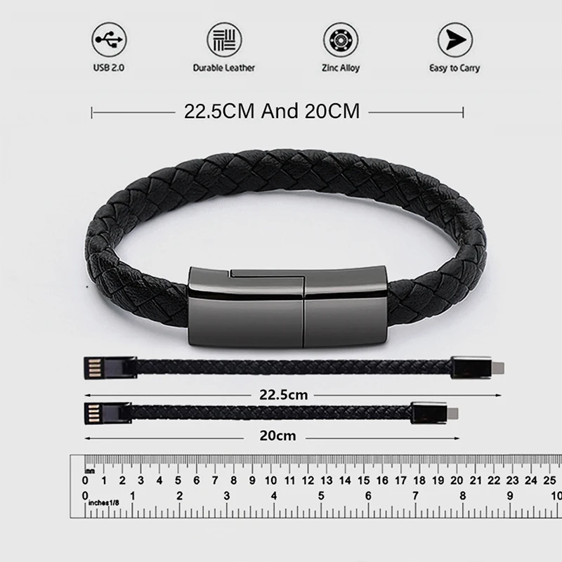 Спортивный заряжатель USB браслета, кабель для телефона, адаптер для передачи данных, быстрая зарядка, быстрая Беспроводная портативная для iPhone 11 Pro 11 samsung type C