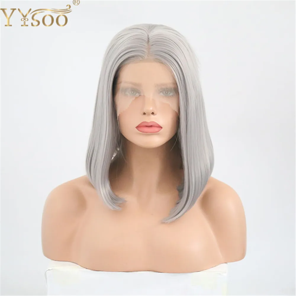 YYsoo парики из искусственных волос без шапочки-основы короткий прямые черный парик из натуральных волос