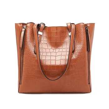 

Women Alligator Pu Leather Crossbody Bags Solid Color Female Lager Casual Totes Fashion Ladies Daily Shoulder Bags