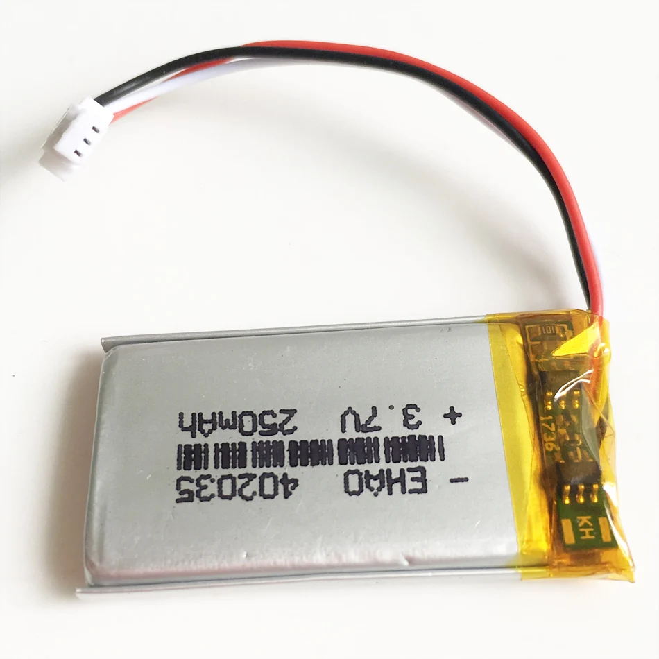 Литий полимерная аккумуляторная батарея 3 7 в 250 мАч 402035 с JST 3pin разъемом Lipo для MP3 MP4