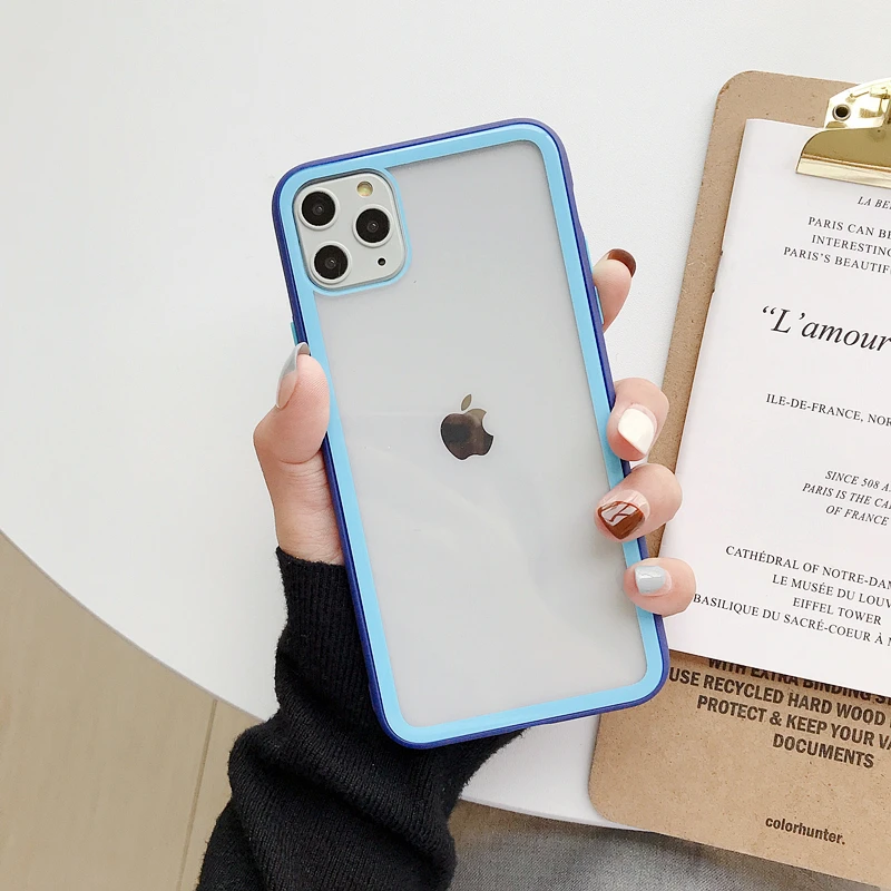 Модный Цветной Стеклянный чехол для iphone 11 pro X XS, двухцветный анти-осенний Чехол для мобильного телефона iphone 7 8 6 plus, чехол для мобильного телефона