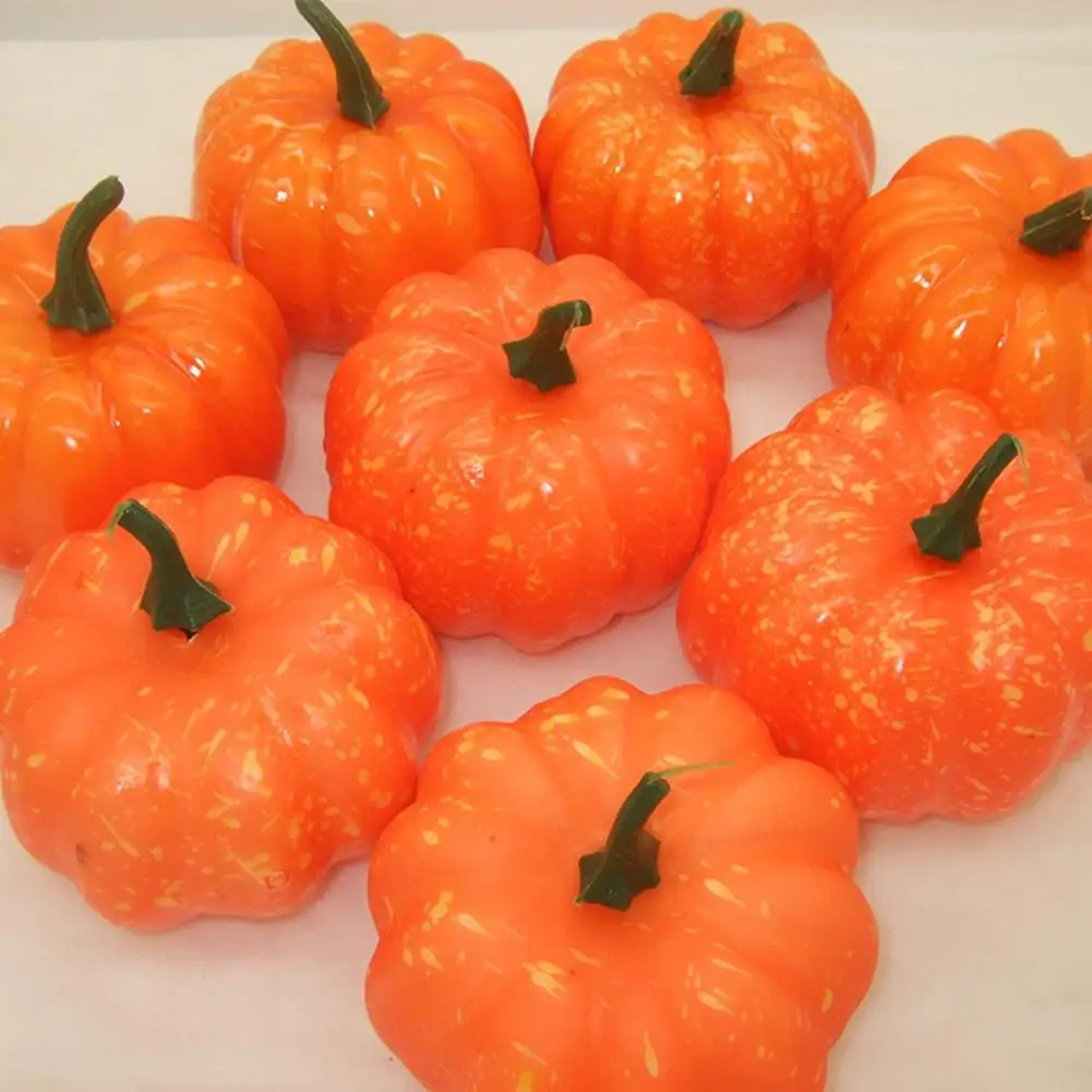 

10Pcs/Set Mini Simulated Pumpkin Halloween Party Home Decor Orange Photography Props Decoration