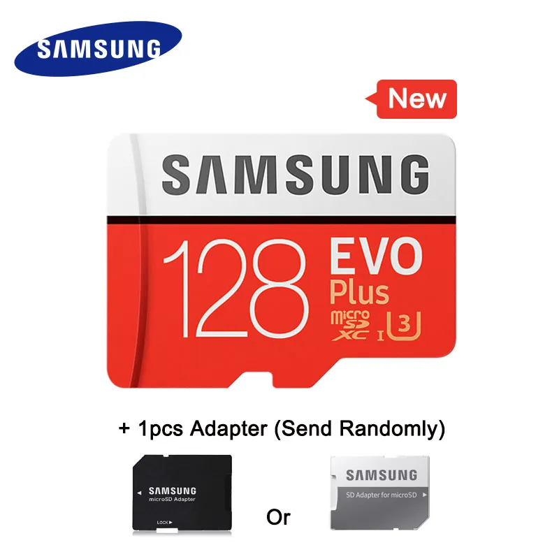 128GB With Adapter SAMSUNG Micro SD карты памяти EVO+ 128 Гб 64 Гб оперативной памяти, 32 Гб встроенной памяти, 95 МБ/с. 100 МБ/с. C10 SDHC/SDXC U1 U3 TF Card 64 г 32 г карты - Емкость: 128GB With Adapter