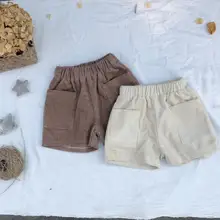 Новинка года; ; вельветовые шорты для девочек; весенние модные детские шорты для девочек; 1-6 лет