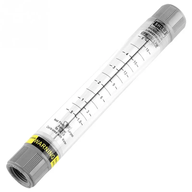 1Pcs Tube Type Flow Meter for Liquid Pipeline Flowmeter 0.5 5 GPM / 1.8