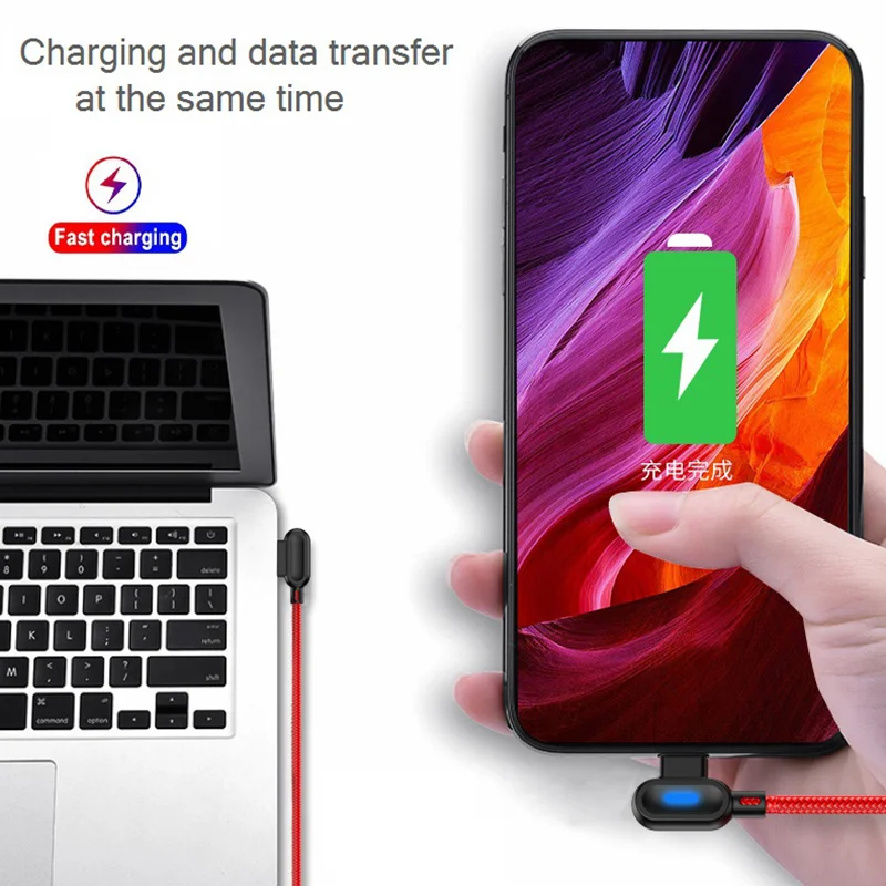 USB кабель NOHON 90 градусов для iPhone 11 Pro/XS Max/XR/X/8|Кабели мобильных телефонов| |