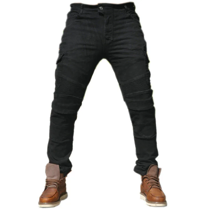 black pants only Модель года: джинсы для мотоциклистов UGB06, Мужские штаны для отдыха, для езды на мотоцикле, для улицы, Стрейчевые джинсы, джинсовые брюки, Мужская модная одежда - Цвет: black pants only