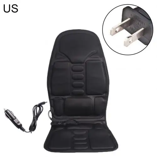 Electric Mulifunction Back Heated Massage Car Seat Home Office Cushion Car Seat Chair Massager Lumbar Back Neck Pad Relaxation - Название цвета: US Plug