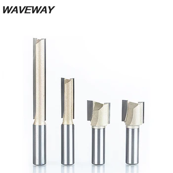 

1/4" 6.35mm Shank Straight Router Bit Tungsten Carbide Endmill Milling Cutter Double Flute Plunge Tipped Woodworking Tools