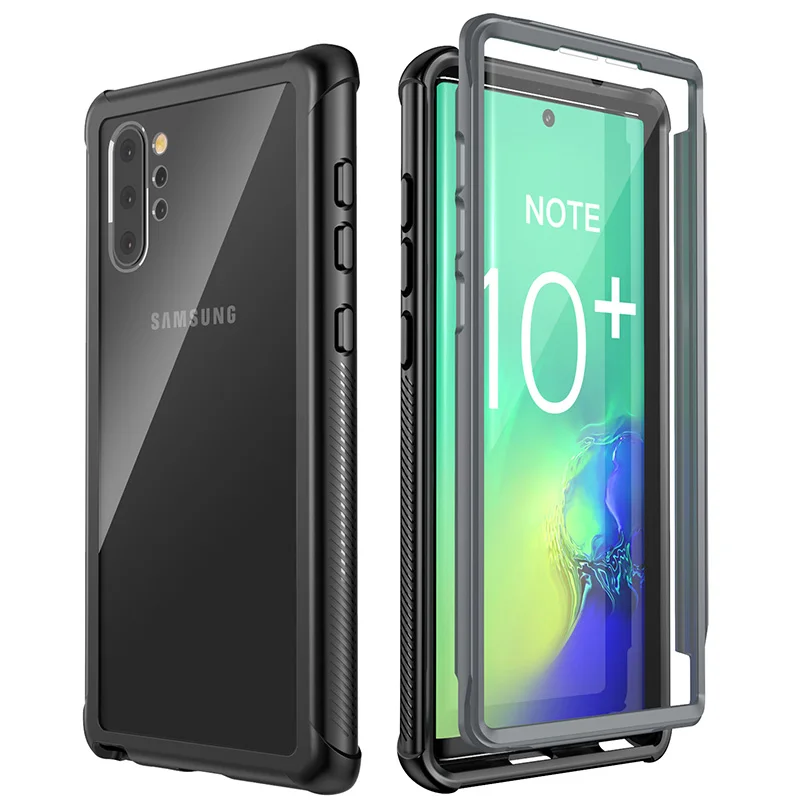 

Powerful Clear Full Body Rugged Heavy Duty Armor Case for Samsung Galaxy Note 10 Plus with Built-in Screen Protector&Fingerprint