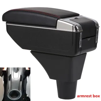 

For Seat ibiza armrest box central Store content Storage box Seat armrest box with cup holder ashtray USB interface