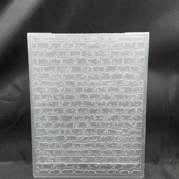 

ZATBWS 3D city wall Embossing plates Design DIY Paper Cutting Dies Scrapbooking Plastic Embossing Folder