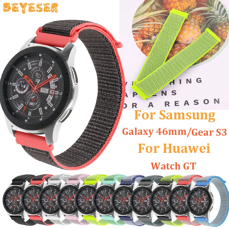 22 мм тканый нейлоновый ремешок для samsung Galaxy 46 gear s3 Смарт часы Замена huawei GT 2