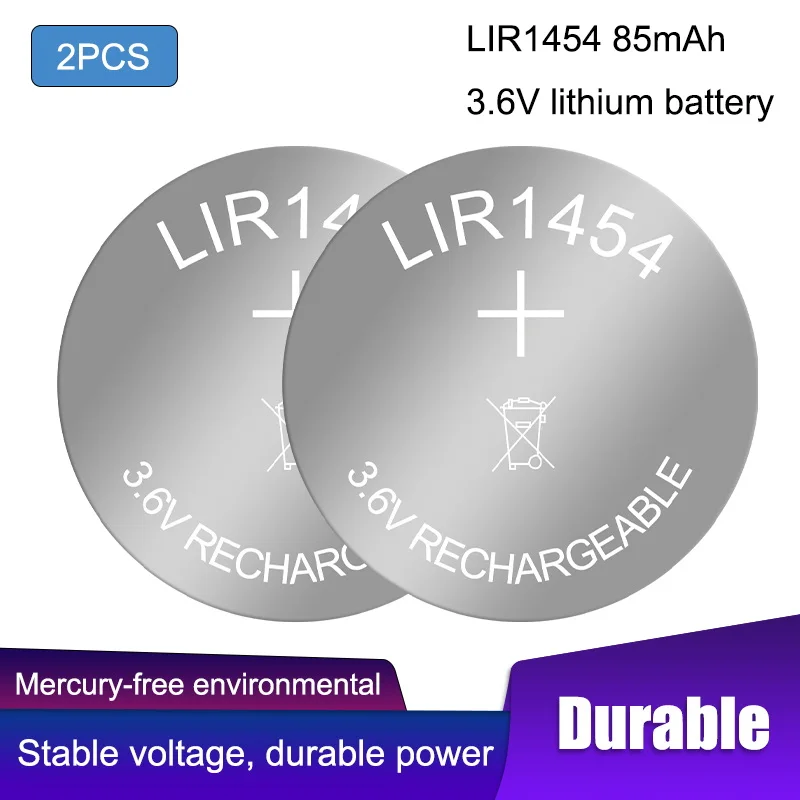 2 шт. оригинальная перезаряжаемая литиевая батарея 3 7 в 85 мАч LIR1454 Bluetooth гарнитура