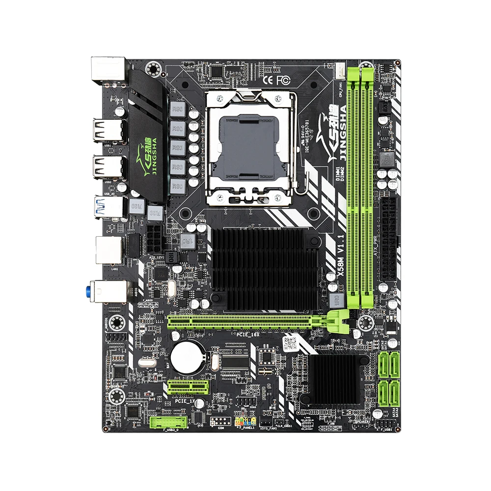 Материнская плата Jingsha X58 LGA 1366 i7 5675 DDR3 1366PIN материнская с поддержкой RECC M ATX 32 Гб USB3.0