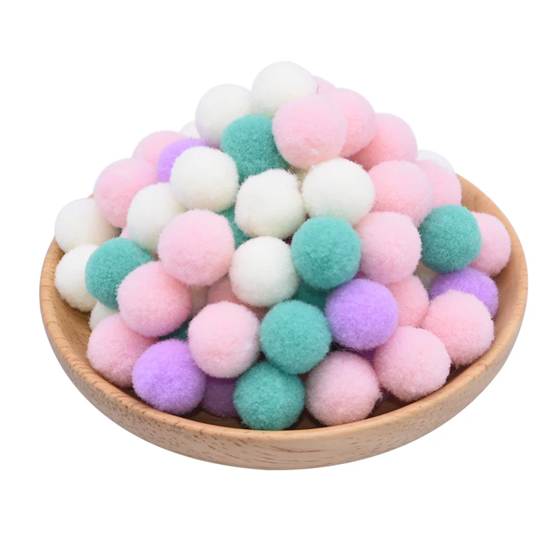 thumbnail image 1 of 100 bolas de pompones suaves y esponjosas de 15/20/25 mm, juguetes hechos a mano para niños, decoración de bodas, pompones de fieltro, suministros para manualidades de costura, 8 unidades, 1 of 5
