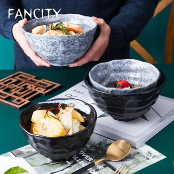 

FANCITY Noodle bowl ceramic large bowl Japanese style noodle bowl household ramen bowl creative large soup bowl eating noodle bo