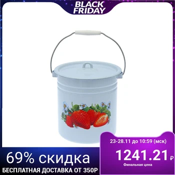 

Solid bucket with lid "Garden strawberry", 12 l