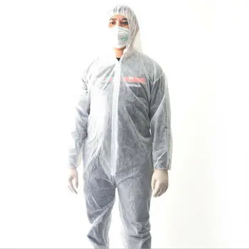 

White Coverall Hazmat Suit AntiVirus Disposable Coveralls Protective Clothing Overall Workshop Safety Suit Protection Protective