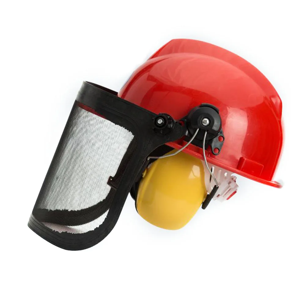Защита для ушей, металлический козырек, шлем для сада, для улицы, для всего лица, сетчатая Защитная шляпа для рабочего места, триммер для травы, 180 градусов, регулируемая