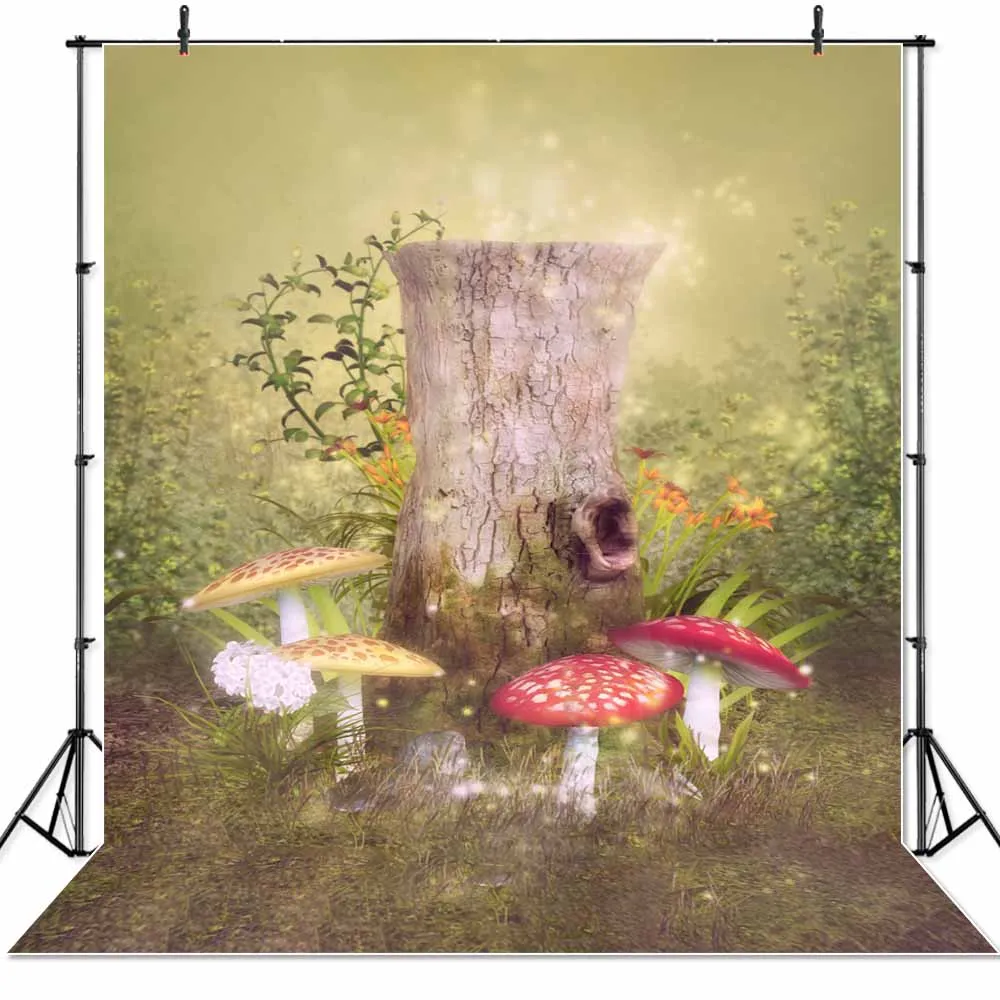NeoBack Forest Fairy Mushroom Children Kids Photography Backdrop Tree Trunk Photo Backdrops Studio backgrounds | Электроника