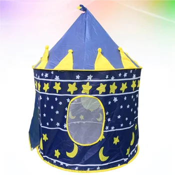 

Portable Folding Play Tent Children Kids Castle Play House Tent Girls Bedroom Decorative Tent for Home Inside (Blue)