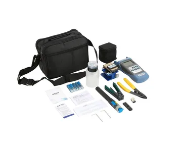 

FTTH Assembly Stripping Splicing Termination Fiber Optic Tool Kit With Optical Power Meter And VFL And Fiber Cleaver
