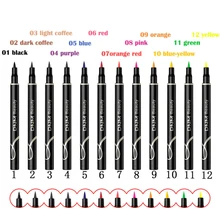 12 Цветов 36H Цветной карандаш-подводка для глаз Водонепроницаемый ручка точности и длительным-жидкость длительного эффекта Блеск Карандаш-подводка для глаз, мягкий Make Up Инструменты TSLM1