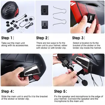 

2pcs T9S Motorcycle Headset 1000M Motorcycle Helmet Walkie Talkie Microphone Motorcycle Walkie Talkie System